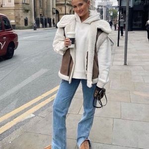 Zara Combination Fleece jacket small